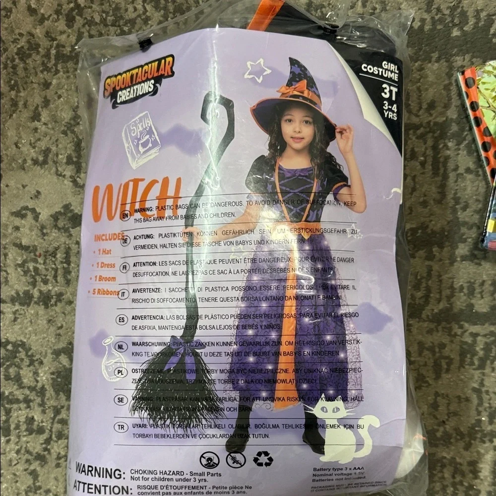 Purple and Orange Witch Costume for Kids